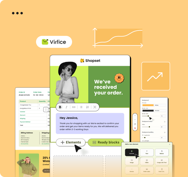 Virfice email builder preview
