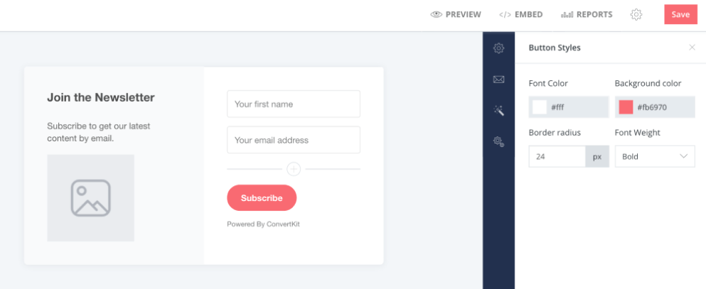 Rich Email Builder pour concevoir un modèle d'e-mail