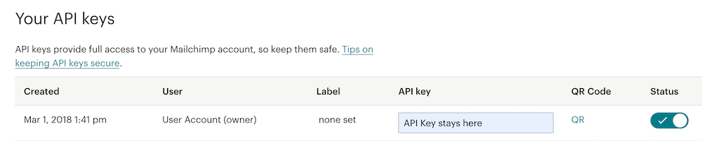 Get MailChimp API key to switch from MailChimp to ConvertKit