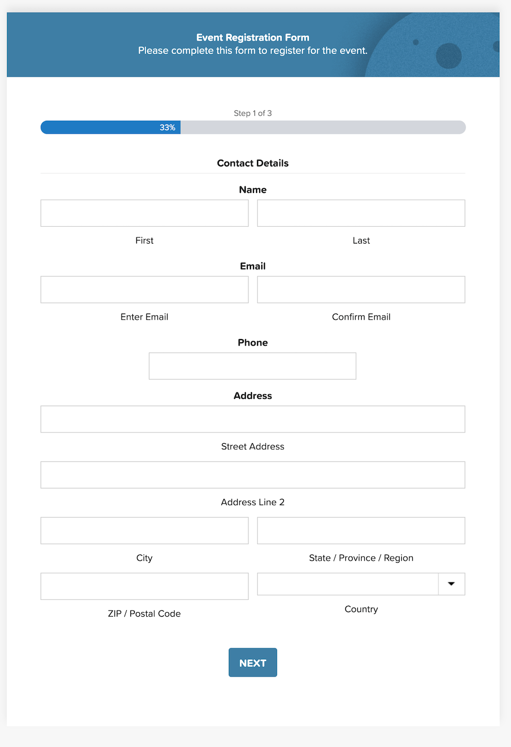 Create multi page form