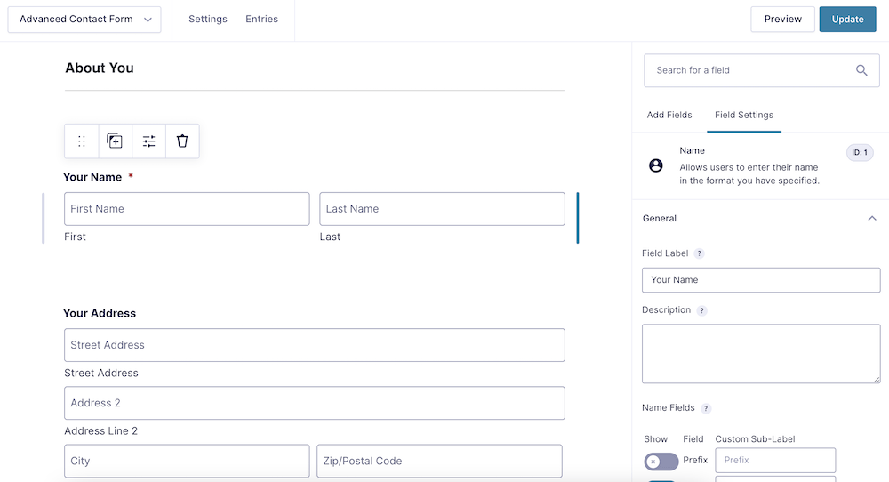 Gravity Form Form builder