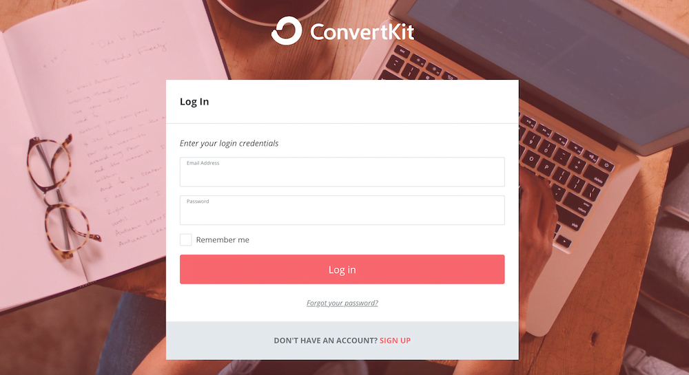 Sign up to ConvertKit