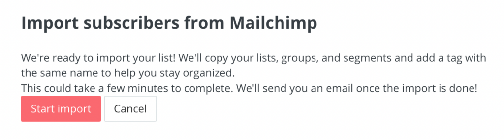 migrate from mailChimp to ConvertKit