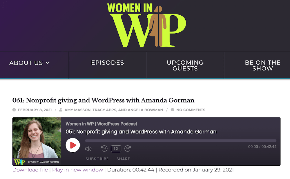 Women in WordPress podcast