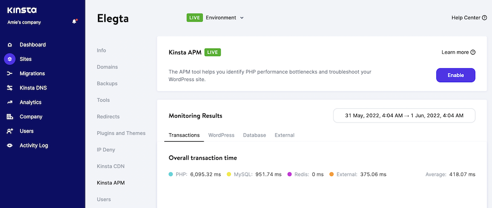 Kinsta AMP tool