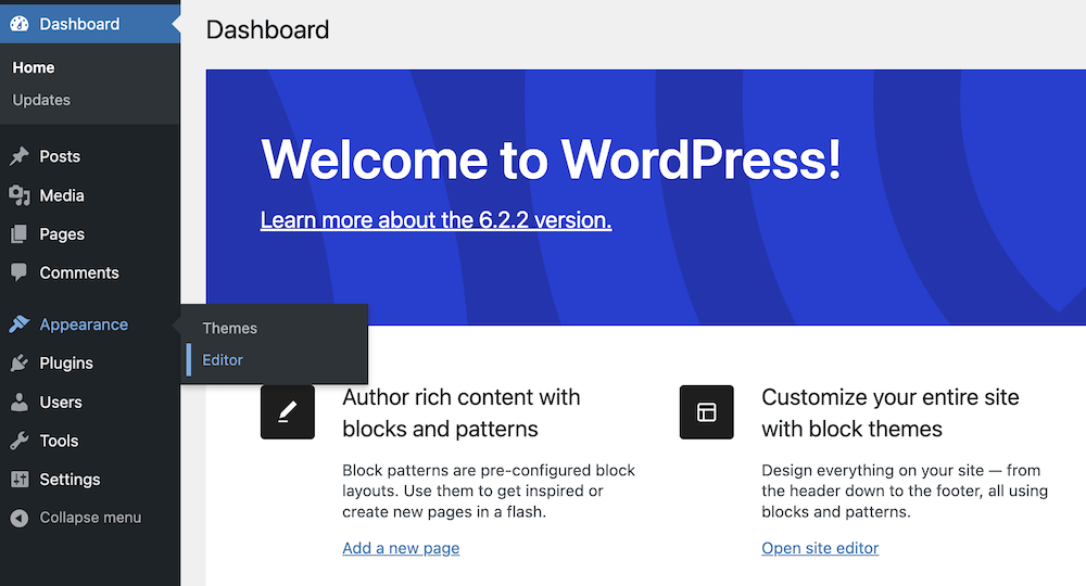 Edit WordPress block theme