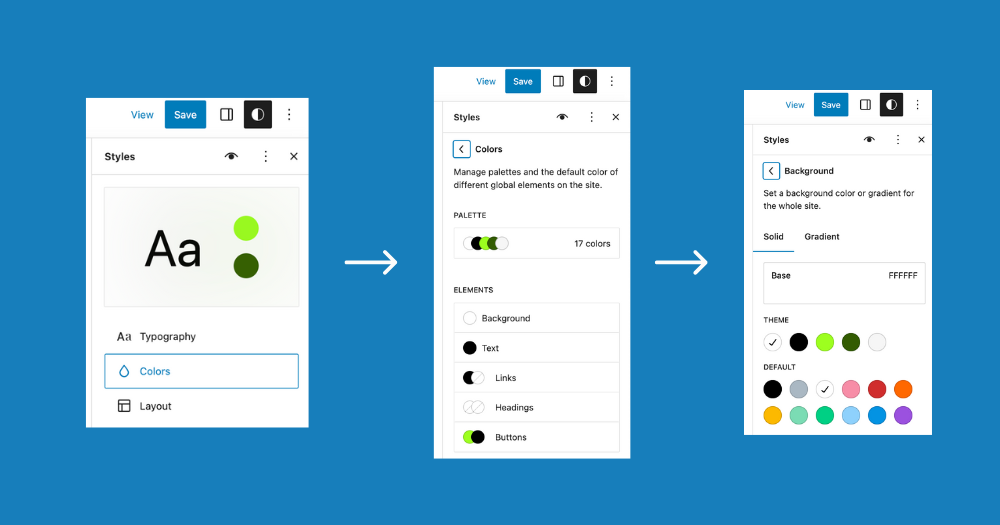 Global color settings in WordPress block theme