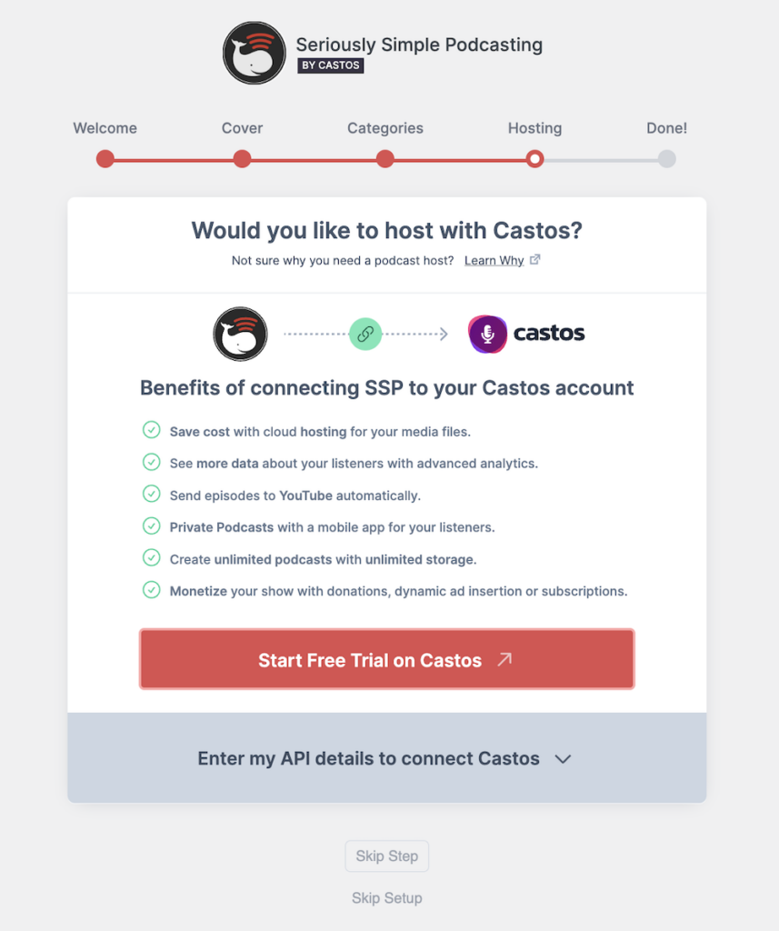Screen 4: Connect With Your Podcast Hosting