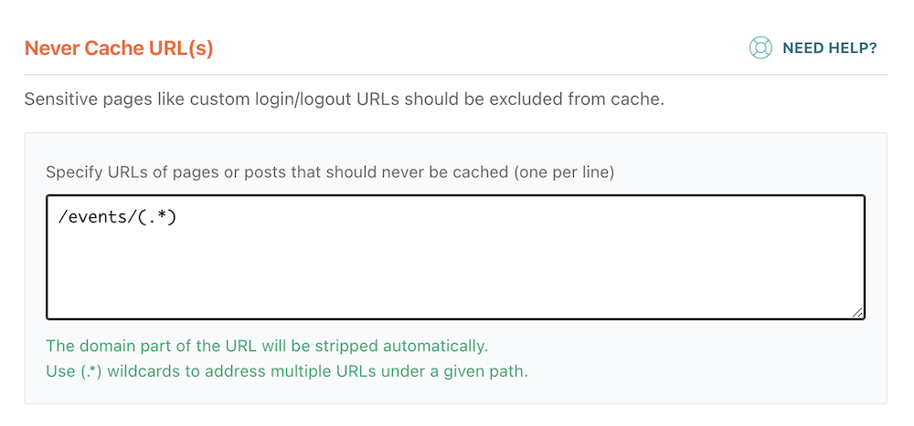 Exclude a Group of Pages at Once from Caching