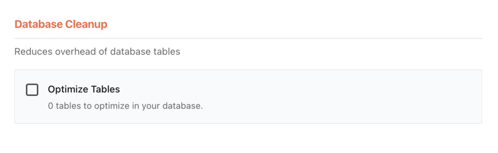 Optimize Database Tables