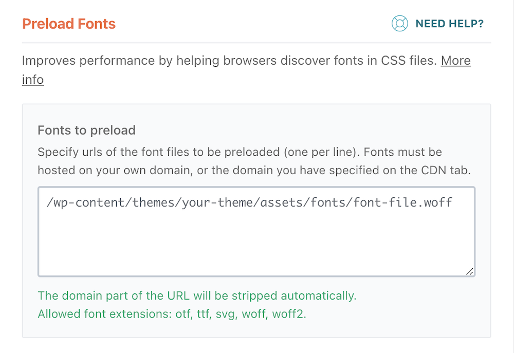 Preload Fonts With WP Rocket