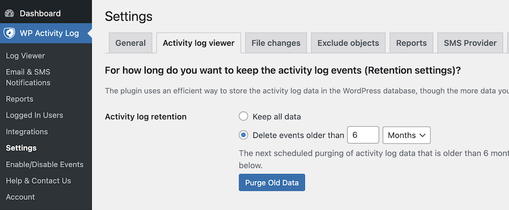 Set Up Activity Log Retention