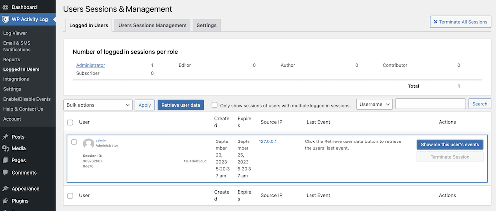 Track User Activity in WordPress