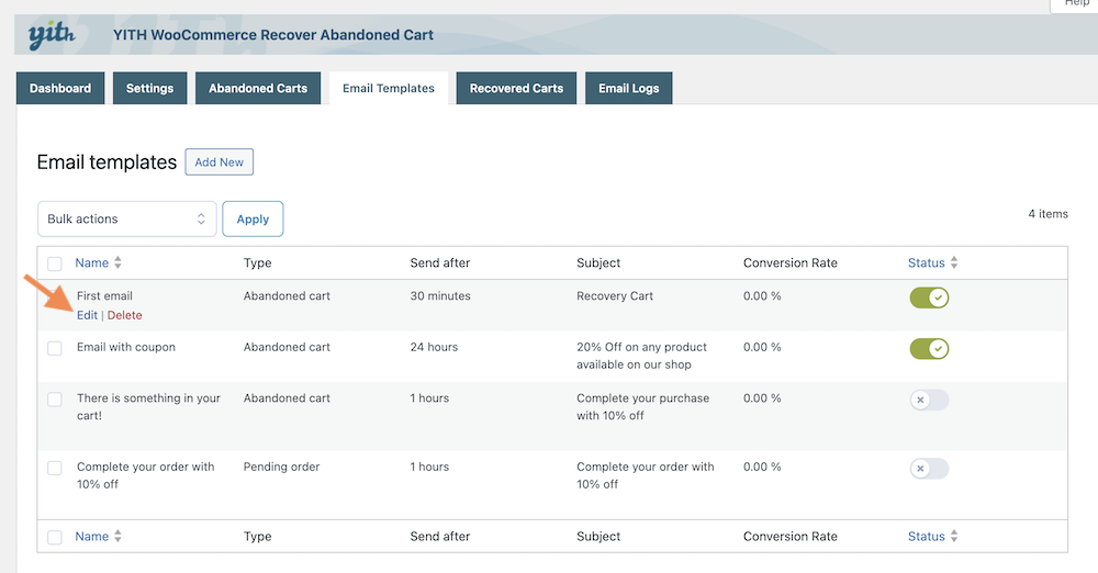 Set Up Abandoned Cart Email Templates