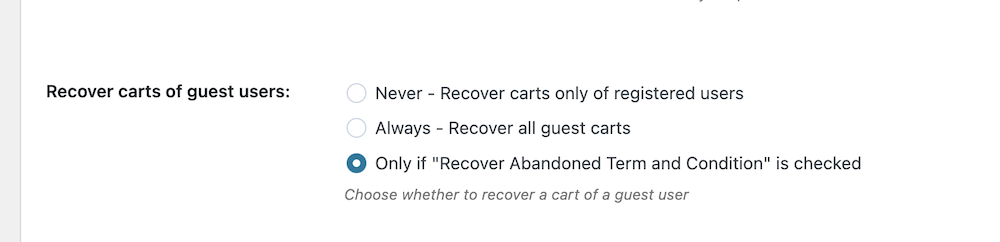 Decide if You Want to Recover Carts of Guest Users