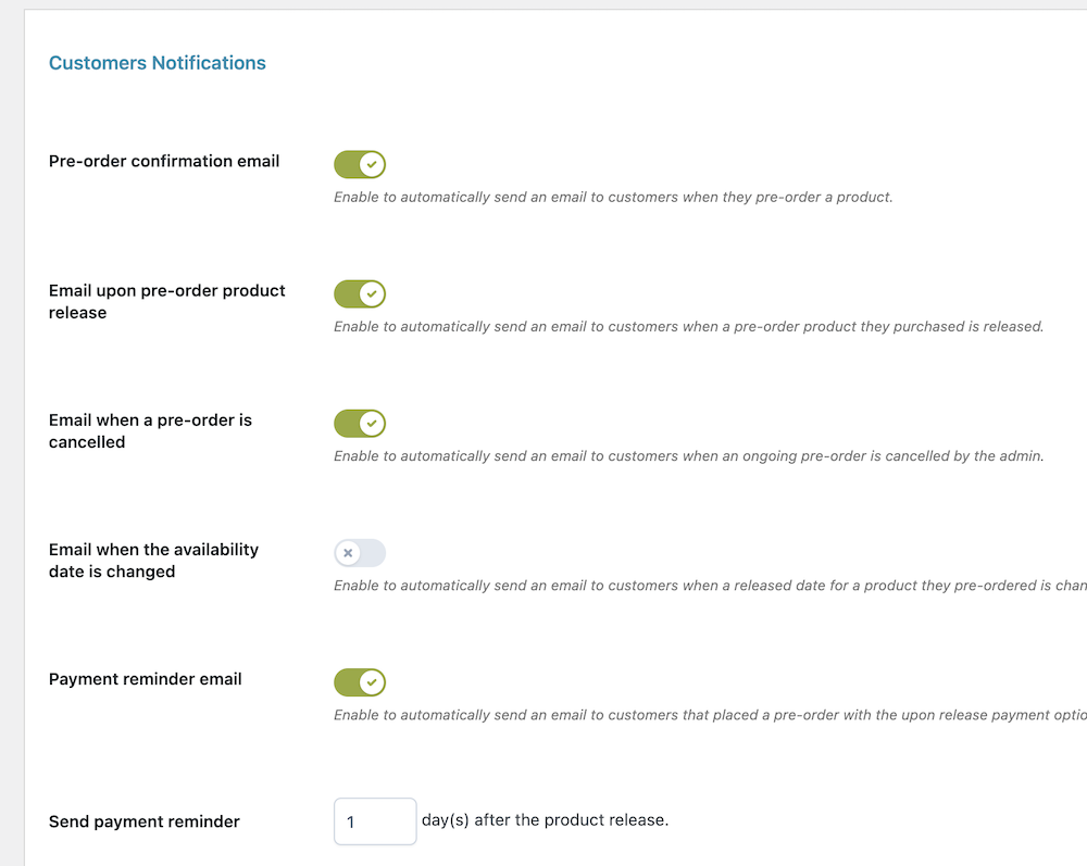 Set up Customer Email Notifications