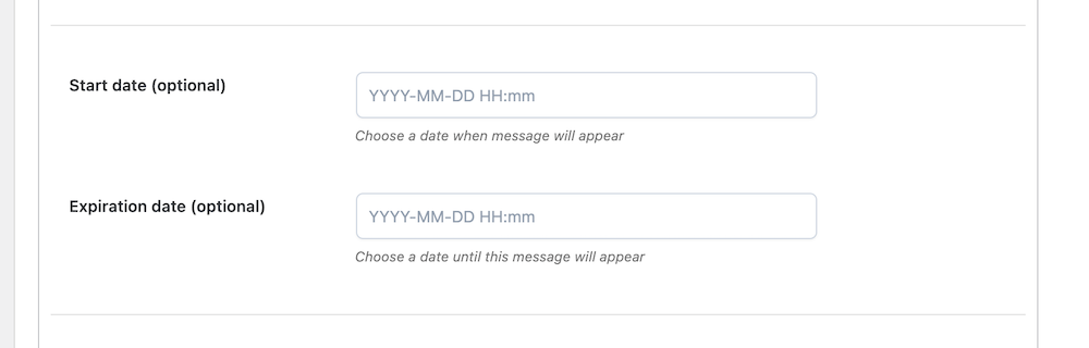Set a Start and Expiry Date of the Message 