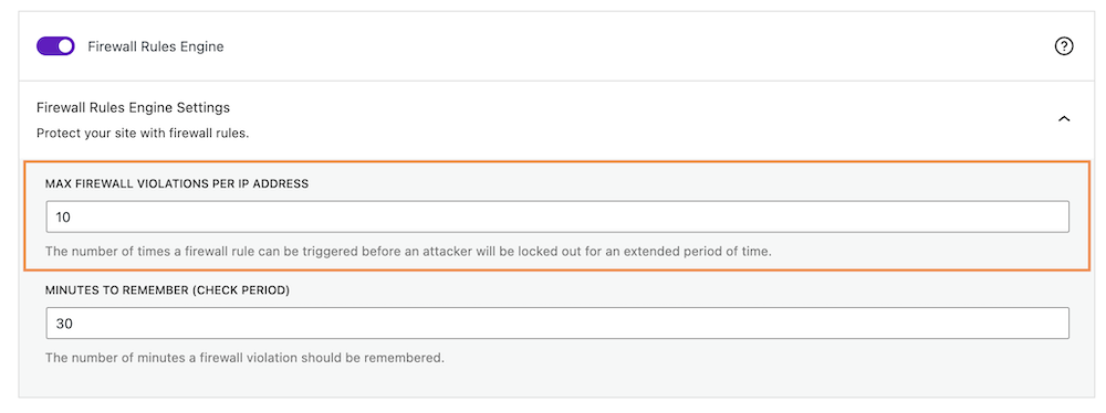 Block Visitors if They Violate Firewall Rules