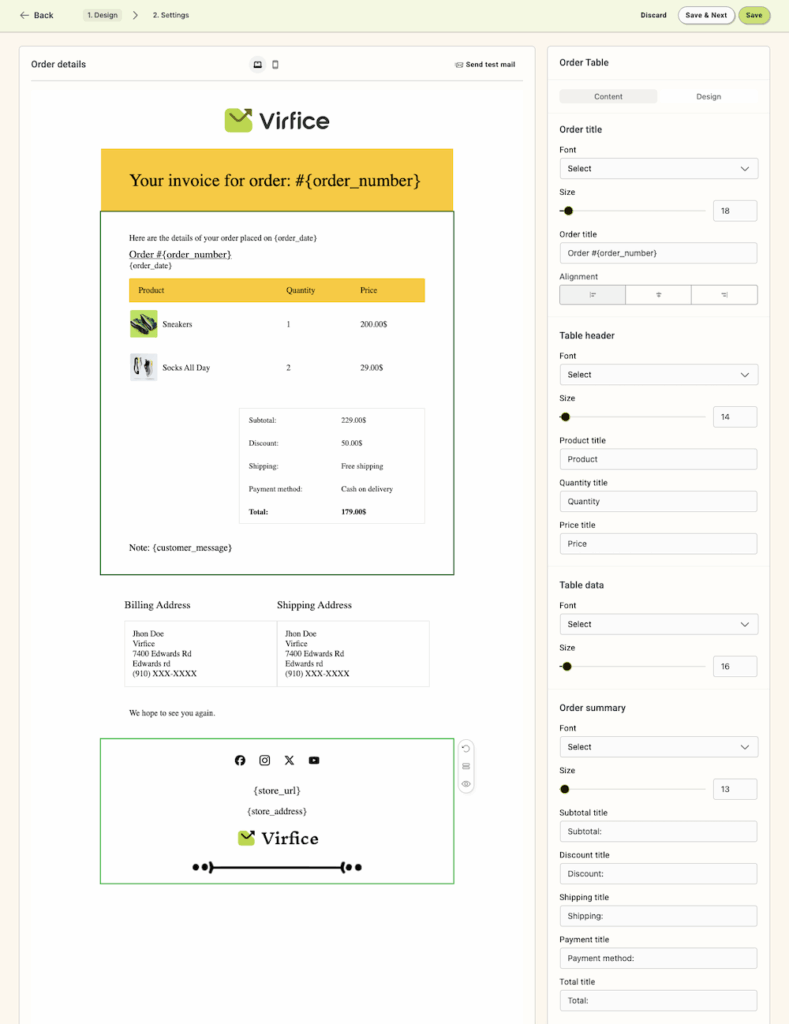 Customer Invoice