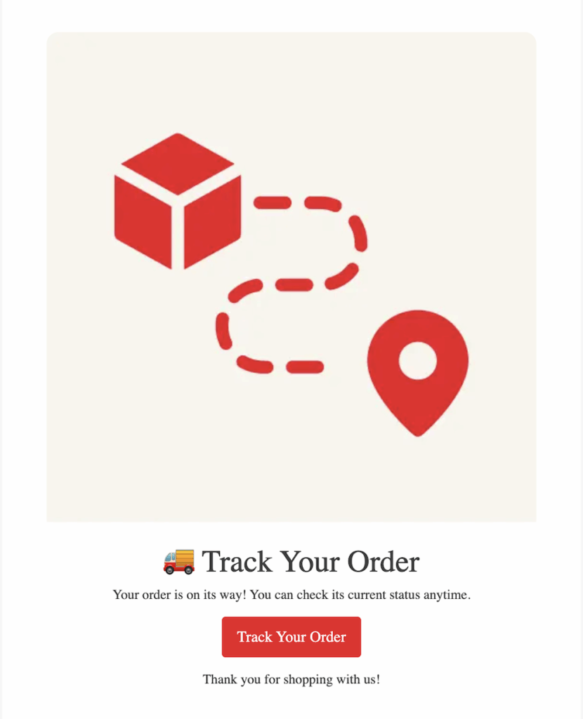 Include Order Tracking link