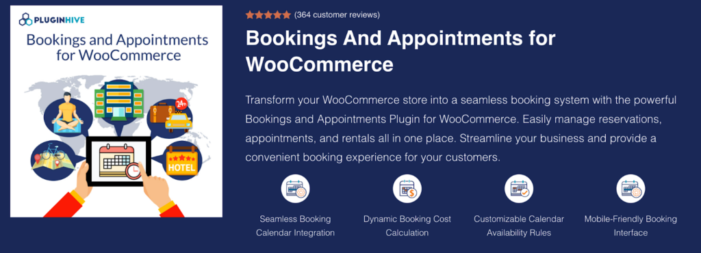 Bookings and Appointments for WooCommerce - By PluginHive
