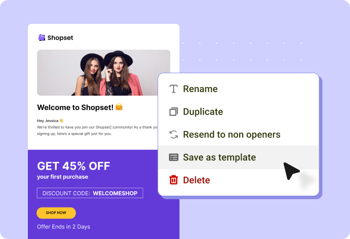 Add your templates to the library to use later