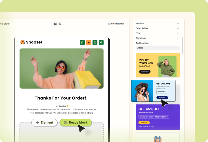 Customizable premade blocks