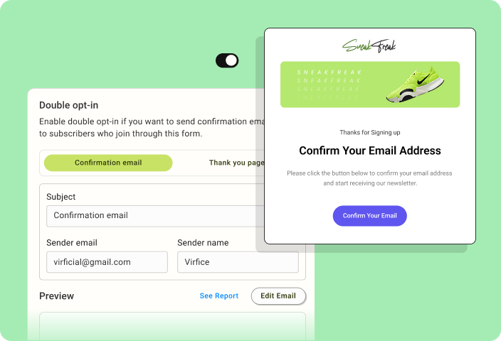 Build trust with 
double opt-in