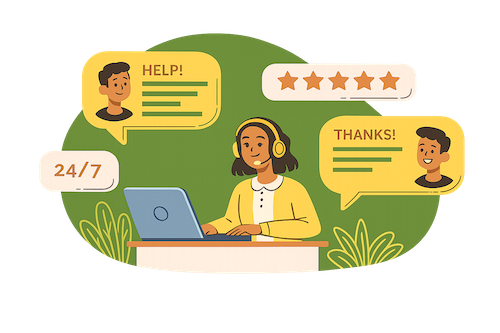 Get support from real people