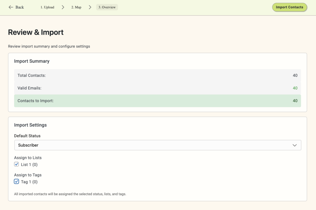 Review data and assign tags & lists: