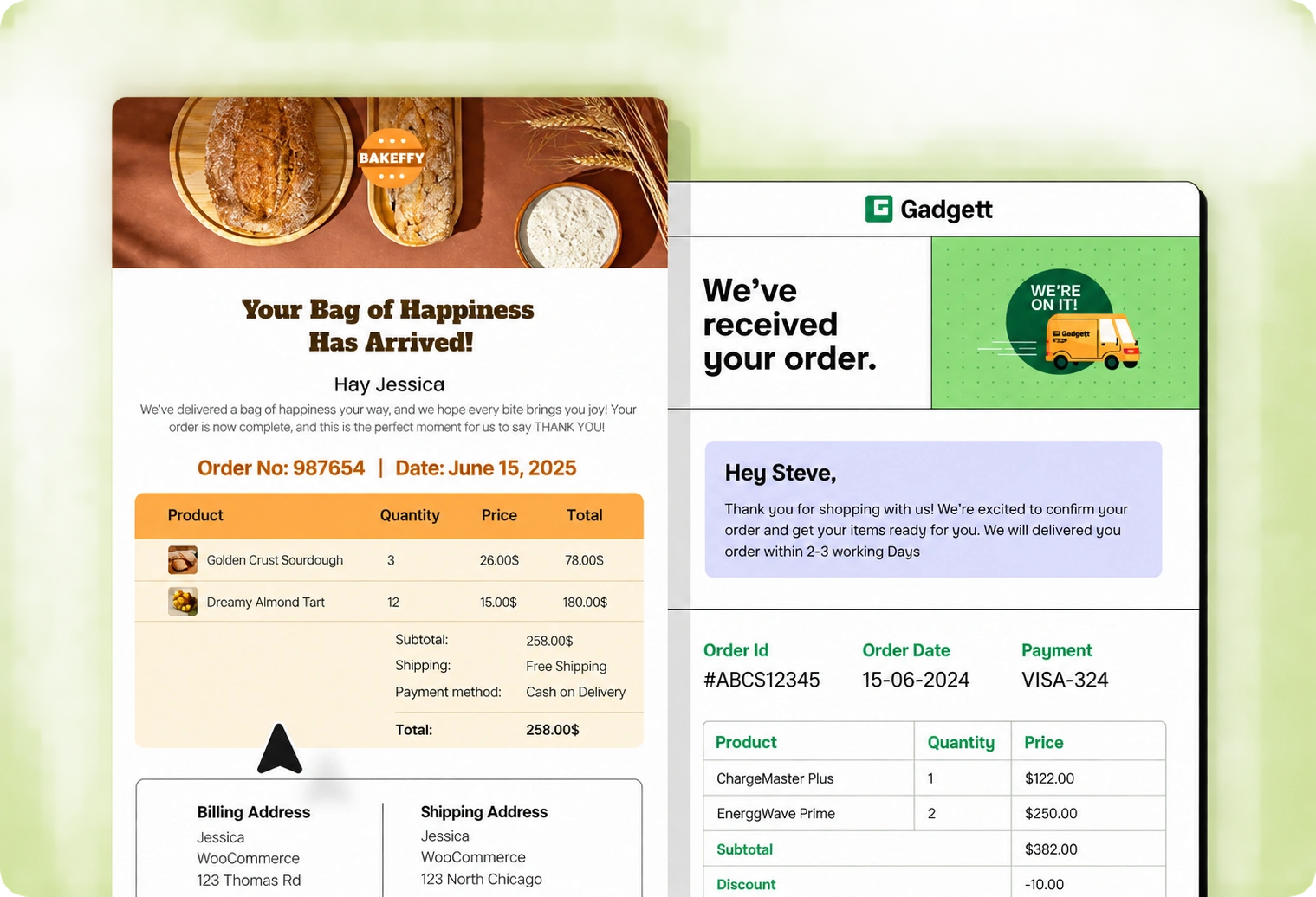 System & transactional emails